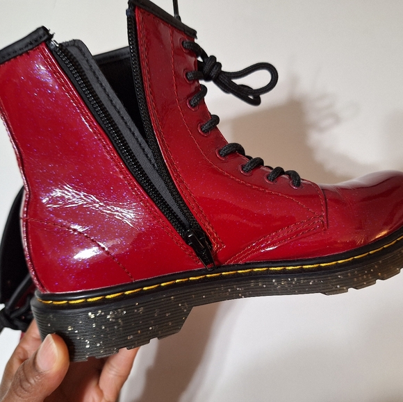 Dr. Martens 1460 Red Cosmic Glitter Boots - Picture 5 of 16